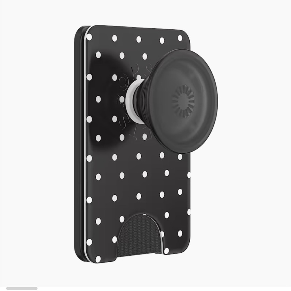 PopSockets wallet black dots. (Licorice dot)